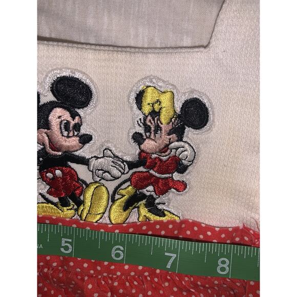 Vintage Kids Baby Walt Disney Productions Minnie & Mickey Mouse Red & Ivory 2T - Picture 10 of 12